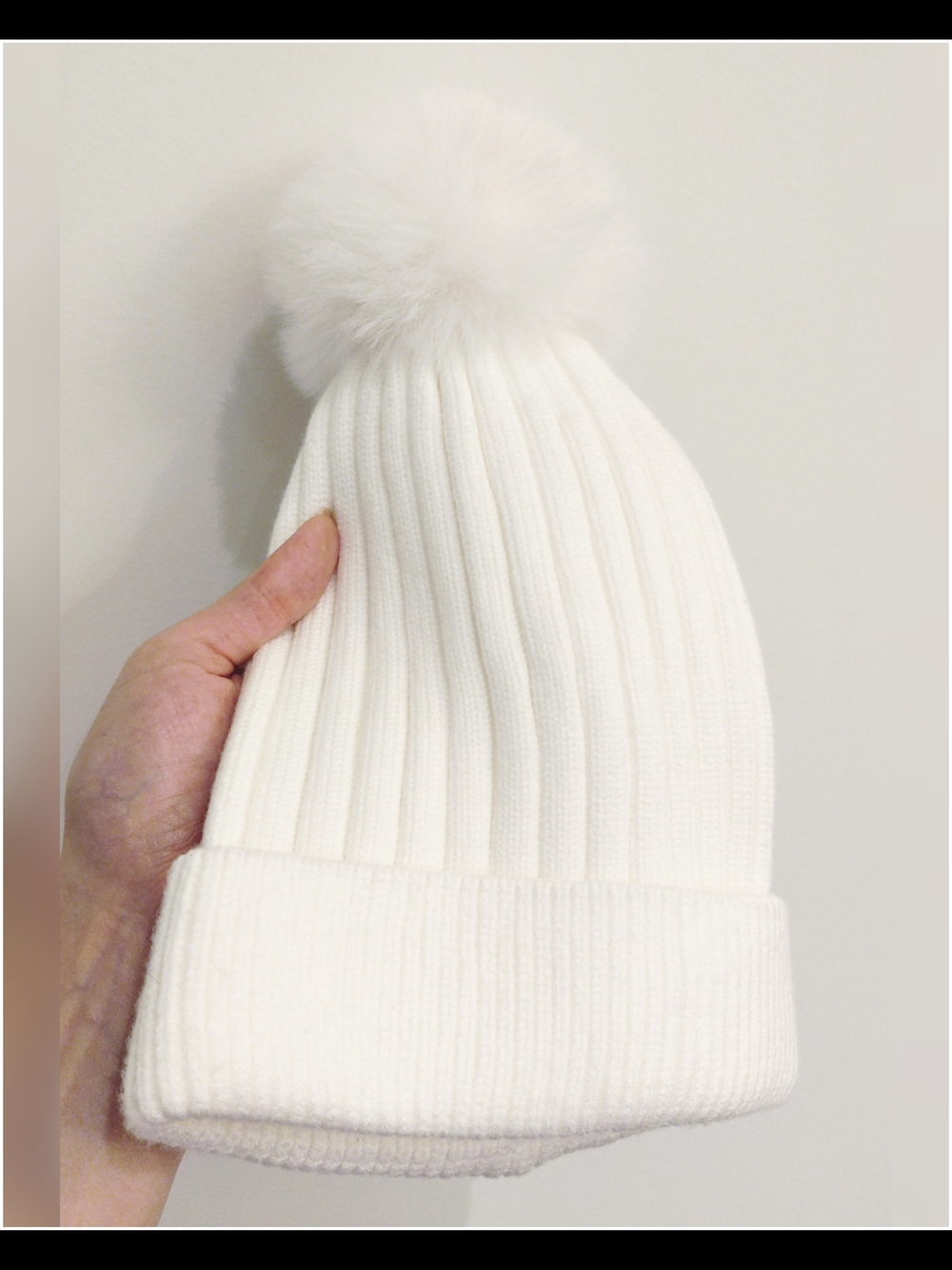 ✨FREE ADD ON✨ White Ribbed Knit Beanie Hat